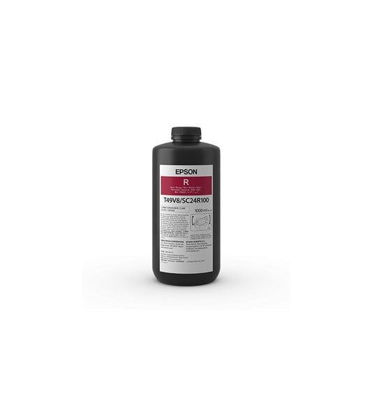 Garrafa de Tinta Vermelha Epson UltraChrome UV T49V, 1000 ml