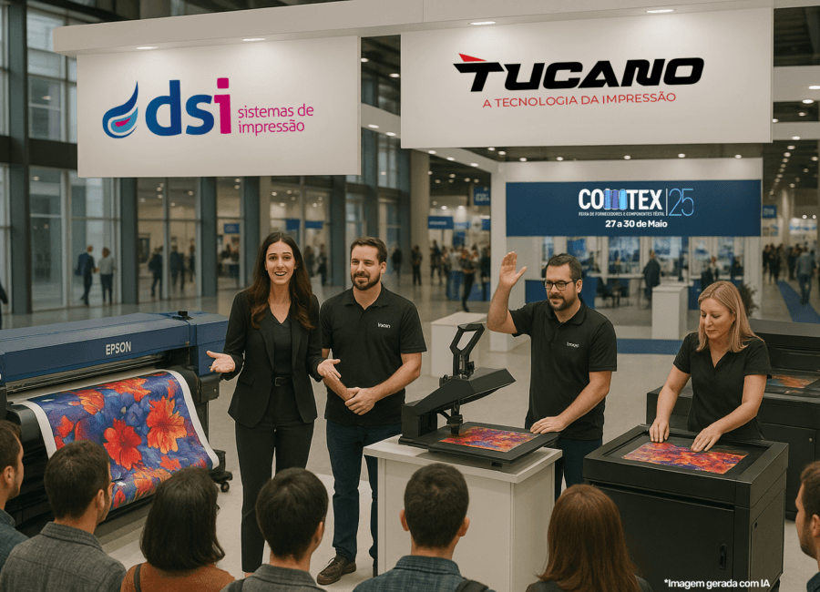 DSI e TUCANO levarão estamparia digital ao vivo à feira Comtex 2025
